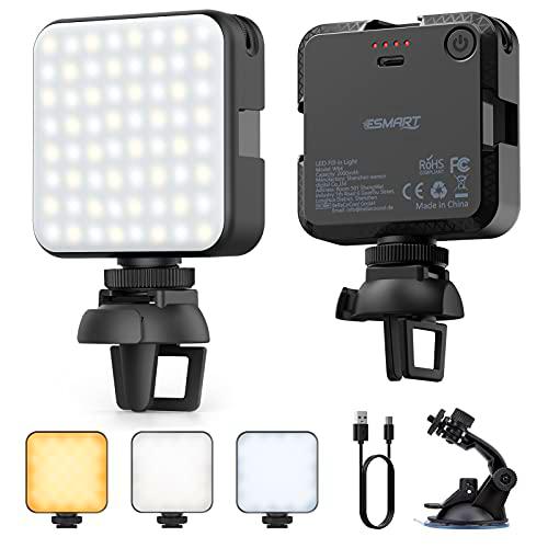 ESMART Luz LED Fotografía, Luz LED Cámara, 64 LED Luz Regulables de 2500K-6500K