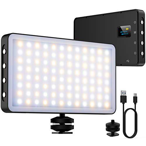 NinkBox Luz LED Cámara, luz de vídeo, 96 LED Regulables superluminosos 3000K-6500K