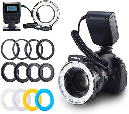 Emiral Anillo Flash 48 Macro LED Bundle con Control de Potencia de Pantalla LCD