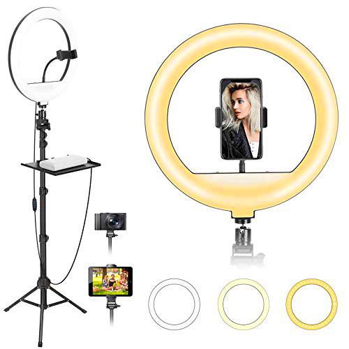 Aro de Luz, 30cm Anillo de luz LED Selfie con Trípode de 168cm y Soporte para Teléfono