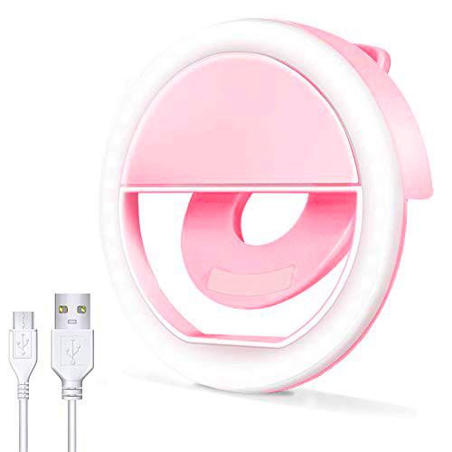 AUTOPkio Anillo de Luz Selfie, 36 LED Ring Light USB Recargable Ajustable 3 Niveles Brillo para Youtube