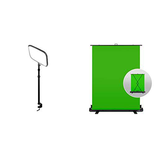 Elgato Key Light Panel LED de Estudio Profesional + Green Screen Panel Chromakey Plegable