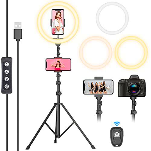 WESEARY Aro De Luz 12&quot; Aro De Luz con Tripode Anillo De Luz 3 Modos 10 Brillos Regulables Aro De Luz para Movil TIK Tok para TIK Tok,Móvil Selfie,Fotografía,Maquillaje