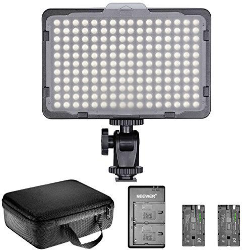 Neewer Regulable 176 Luz LED de Video Kit de Iluminación: 176 LED Panel 3200-5600K