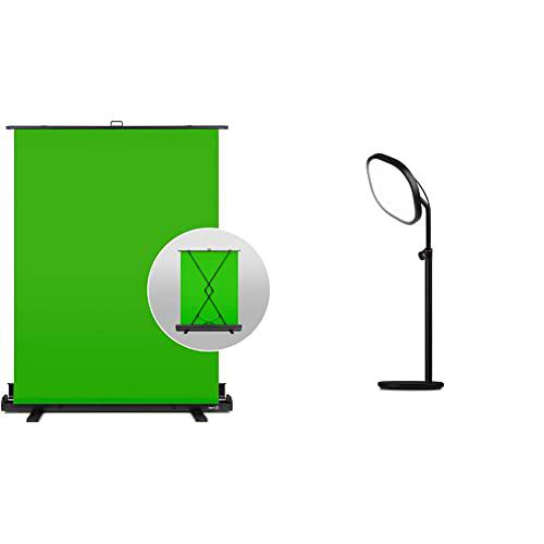 Elgato Green Screen - Fondo chromakey Plegable, Tejido Antiarrugas y Montaje ultrarrápido + Key Light Air