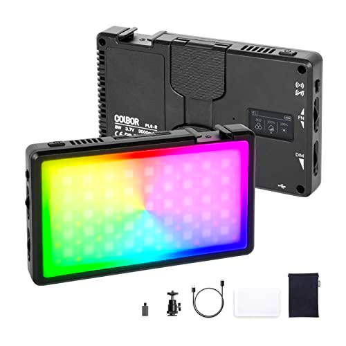 Antorcha Vídeo RGB, COLBOR PL8-R Luz LED Pequeña en la Cámara/Smartphone/DSLR