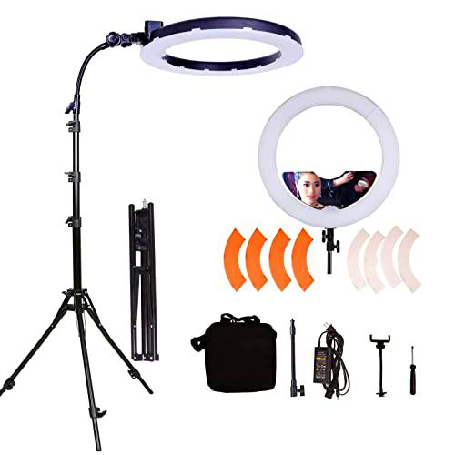 GSKAIWEN 18 en 65 W LED maquillaje anillo luz con espejo para lámpara de pestañas belleza luz de cejas tatuaje extensión de pestañas estudio video fotografía luz con soporte