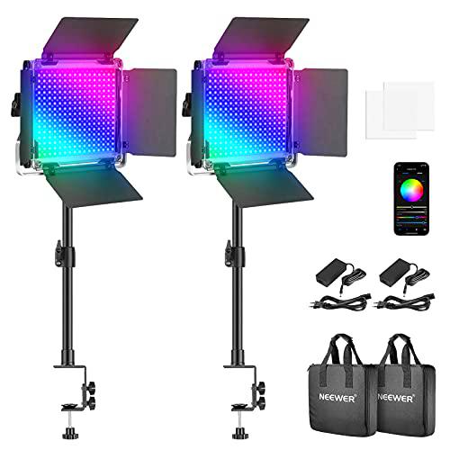 Neewer 2-Pack 660PRO RGB LED Video Luz con Control de Aplicación