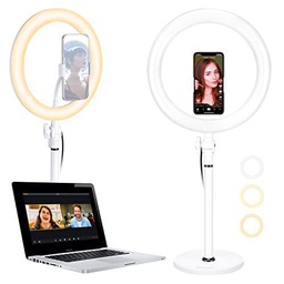 Neewer Anillo de Luz LED de Escritorio Regulable de 25,4 cm para Portátil Zoom Llamada Selfie Maquillaje Videoconferencia