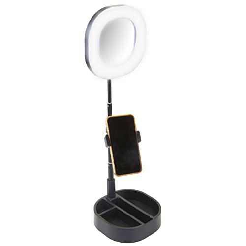 VFM - Social Media - Anillo de luz LED de 15 cm con soporte para teléfono