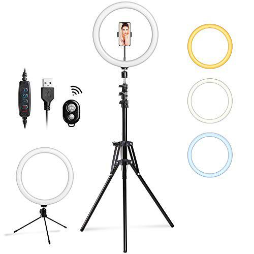 Anillo de Luz 30 cm Aro de Luz Selfie LED Ring Light con Trípode y Soporte Teléfono