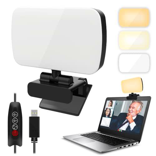 Aogled Luz Videoconferencia,Kit de Iluminación para Videoconferencia con 3 Modos de luz para Grabación de Video/Transmisión en Vivo/Trabajo Remoto/Aprendizaje a Distancia