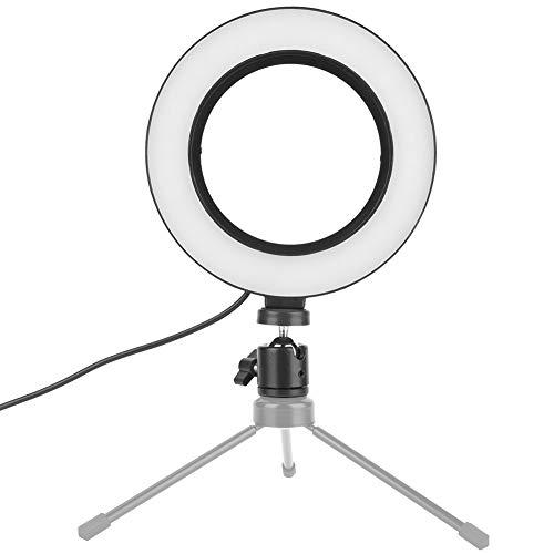 awstroe Anillo de Luz Led, Fotografía Portátil de 6 Pulgadas Regulable de Video Led Cámara de Estudio en Vivo Anillo de Luz Foto Selfie Video Luz para Maquillaje