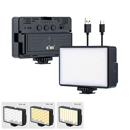 KIWIFOTOS Luz de cámara de Video LED Regulable con batería Recargable de 2500 mAh