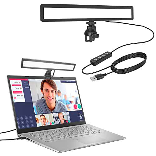 LUXCEO Foco LED Fotografia USB,Luz Videoconferencia de Emisión Lateral,con Trípode y Clip (2500-9000K,CRI 95 +),para Estudios Fotográficos,Tiktok,Transmisión en Vivo,Youtube,Videoconferencia