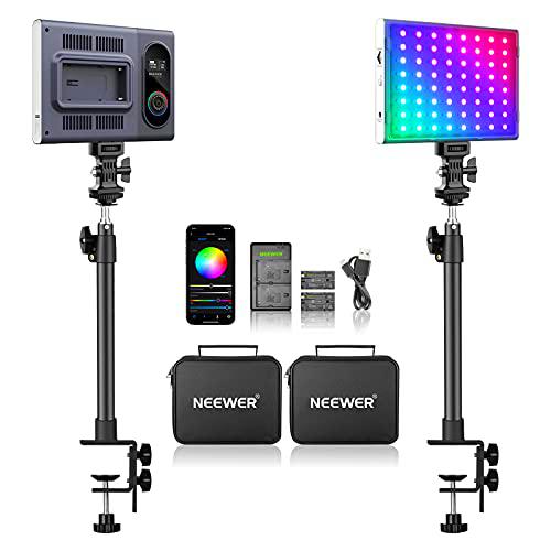 Neewer Soporte de Escritorio RGB190 LED Video Luz C Abrazadera Soporte Kit