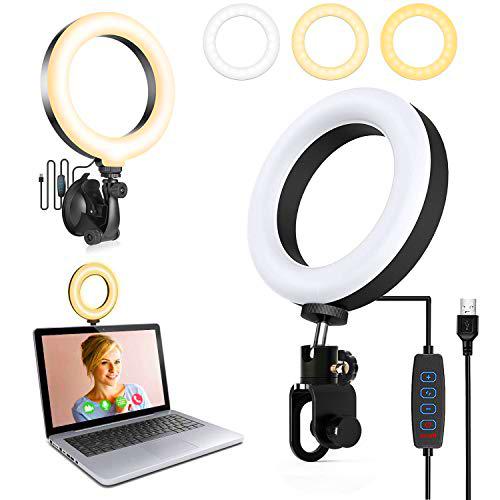 YOUKK 4,7&quot; LED luz Anillo con Clip,3000-6500K Lámparas Regulables