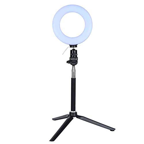 Anillo de luz LED para video, luz de relleno LED regulable de 6 pulgadas con soporte para grabación de video en vivo