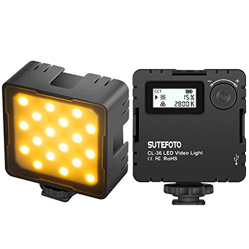 Sutefoto Lámpara de vídeo LED 2800 K-8500 K, lámpara para cámara con pantalla LCD