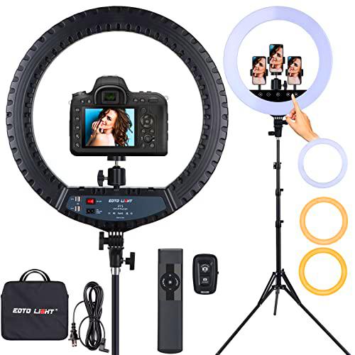 21 Pulgadas LED Ring Light con trípode, Anillo de luz Selfie con Panel táctil para Youtube Vlog Video Shooting