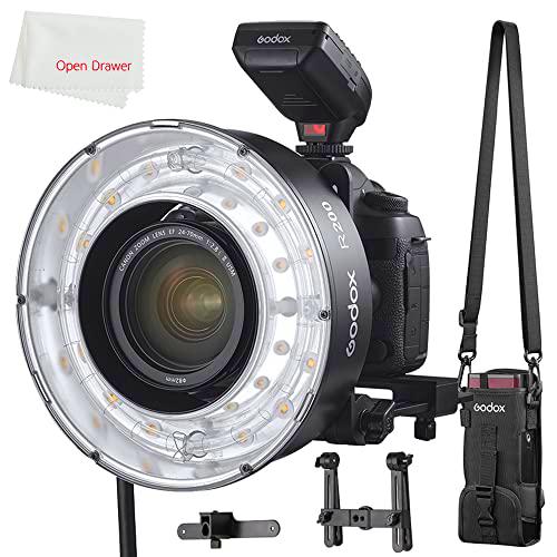 Godox Anillo R200 Macro Flash Head, anillo de alta potencia de 200 W