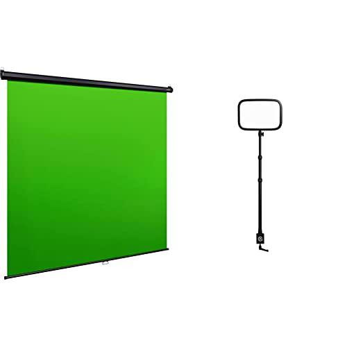 Elgato Key Light Panel LED de Estudio Profesional con 2800 Lúmenes + Green Screen MT Panel Chromakey colgable