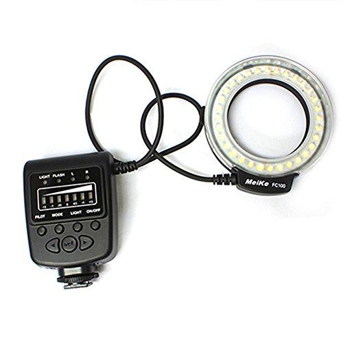 Meike LED Macro Anillo Flash Light FC-100 para Canon Nikon Pentax Olympus Videocámara con Cámara DSLR con Anillos Adaptadores