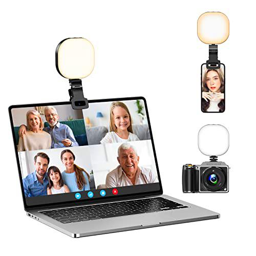 ATUMTEK Luz Led Videoconferencia Luz para Cámara Portátil Luce Fotografia Luz Led Video con Diseño de Clip para Transmisión en Vivo/Video/Fotografía