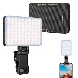 Newmowa Selfie Light, Clip Recargable en la luz del teléfono con Sensor de luz Inteligente para teléfono/portátil/Tableta/cámara