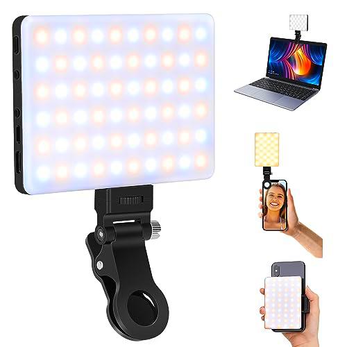 Bonvvie Recargable LED Selfie Luz con Clip Delantero/Trasero Teléfono