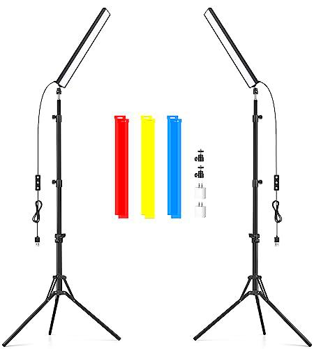 2 Pack Led Luz Video Varita Stick, Obeamiu 5600K Kit de iluminación de vídeo de fotografía con 160cm Soporte de Trípode para Estudio fotográfico/Video Fill Light/Retrato de colección/Live Streaming