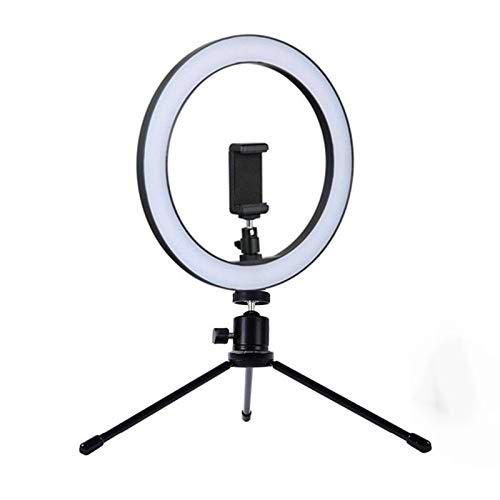 LIZIJIUX Fotografía LED Cámara de la Foto de Las Luces del Anillo de aro de luz LED lámpara de Mesa 26cm luz del Estudio con el Cuadro de Metal sostenedor del trípode for Smartphone