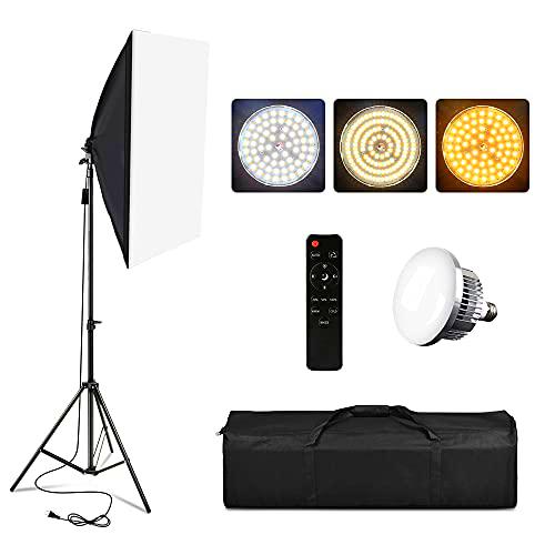 Kit de iluminación para softbox profesional, equipo continuo con trípode de luz de 2 m, 3200