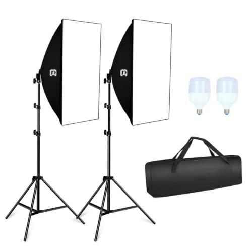 Kit de 2 focos Estudio fotográfico con Bombilla Profesional led 30w