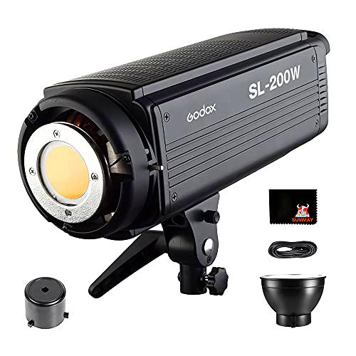 GODOX SL-200W LED Luz Video 200W Foco Led 5600K Gran Potencia Bowens Mount para fotográfico Estudio Video Youtube Video Foto Studio(SL200W LED Light)