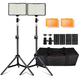 Kit de LED Iluminación,Yeeteem 160 Regulable Ultra High Power Panel Cámara Digital / Videocámara Video Light con Soporte de Luz de Estudio de 79 &quot;Alto y 3200/ 5500K Kit de Luces Video