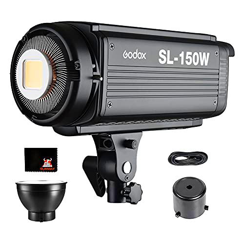 GODOX SL-150W LED Luz Video 150W Foco Led 5600K Gran Potencia Bowens Mount para fotográfico Estudio Video Youtube Video Foto Studio(SL 150W LED Light)