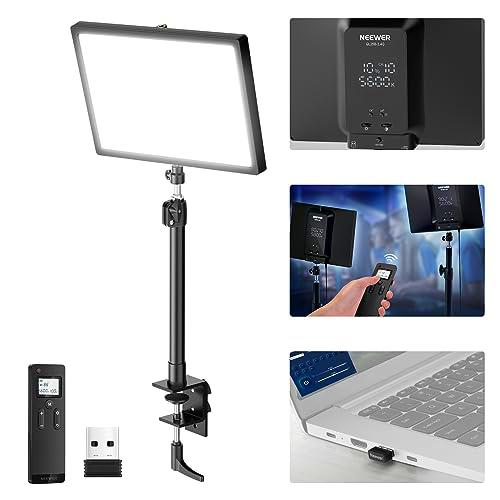 NEEWER GL25B Key Light para Streaming, 2,4G y PC/Mac App Control 25W 1400lm 2900K-7000K CRI98+ Regulable Edge Emitting Ultra Quiet Webcam Luz Video Escritorio