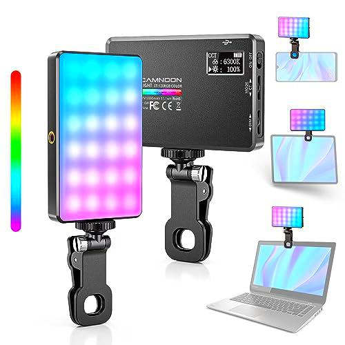 Video Luz LED con Clip, Camnoon Selfie Streaming Luz con 120 Perlas de LED 1000Lux