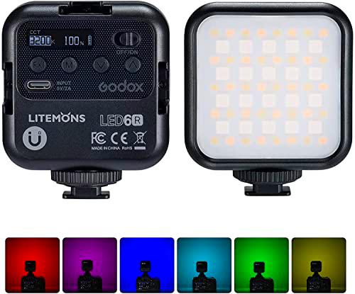 Godox LED6R LED 6R RGB LED Video Luz, 3200K-6500K Regulable