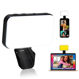 Luz Selfie con Clip, kit de iluminación de videoconferencia,Luz de Cámara 3200-5600K