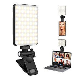 XINBAOHONG Luz LED de vídeo, mini luz selfie recargable con clip para teléfono