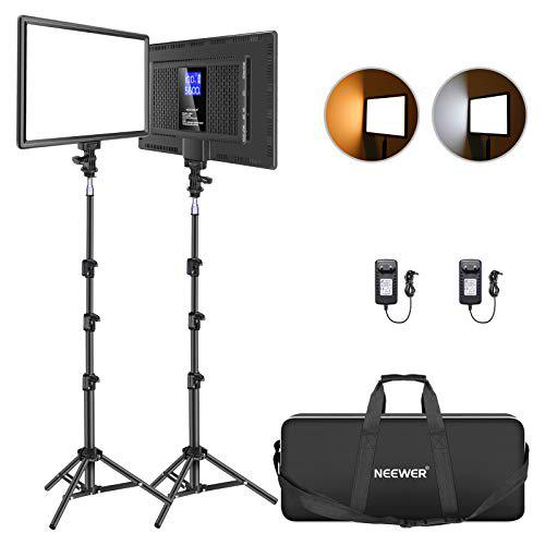 Neewer Kit de Iluminación de Video LED con Soporte de Luz de 178cm