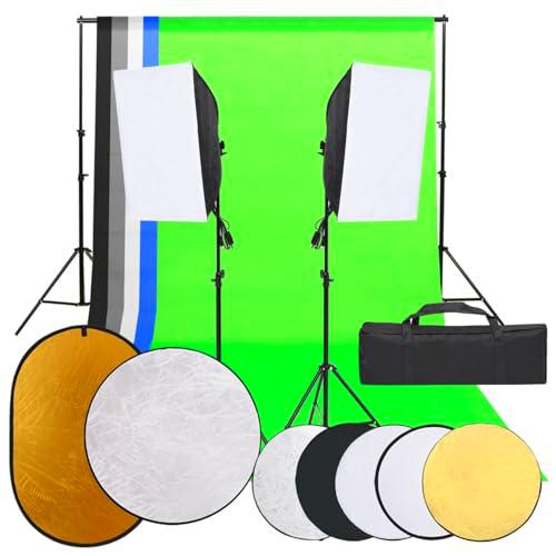 Kit de Estudio fotográfico con Set de Luces, Fondo y Reflector