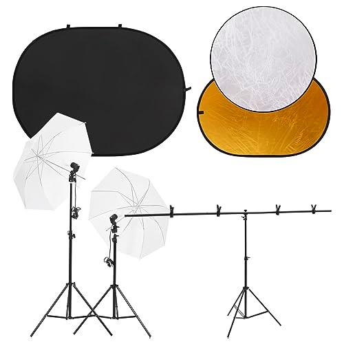 Kit de Estudio fotográfico con Luces, Fondo y Reflector