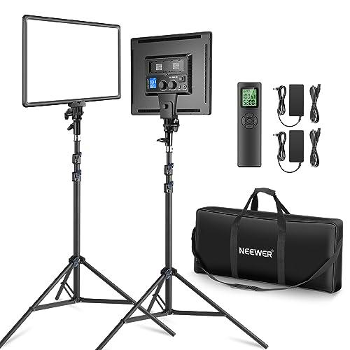 NEEWER Kit de Iluminación de Panel de Luz Video LED de 18&quot; con Control Remoto