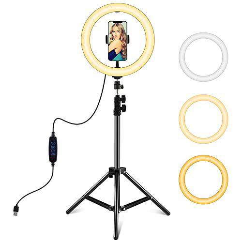 Anillo luminoso LED Trípodes SELFIE Luz TIK TOK RING LIGHT 10&quot; 26 cm teléfono fotografía SMARTPHONE trípode 12V