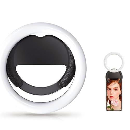 Luz de anillo para selfie para teléfonos móviles, recargable por USB