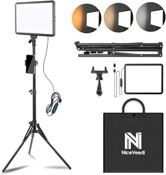 NiceVeedi - Kit de luz LED de video, kit de iluminación de fotografía NiceVeedi de 2800-6500 K