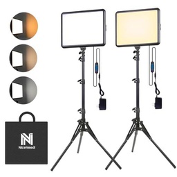 NiceVeedi - Kit de iluminación para fotografía (2 unidades, 25 W, 2900